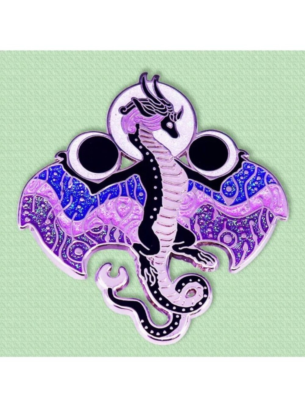 Lapel Pin Metal Enamel Purple Dragon Brooch